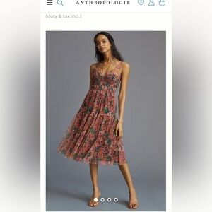 Maeve Floral Pink and Green Dress